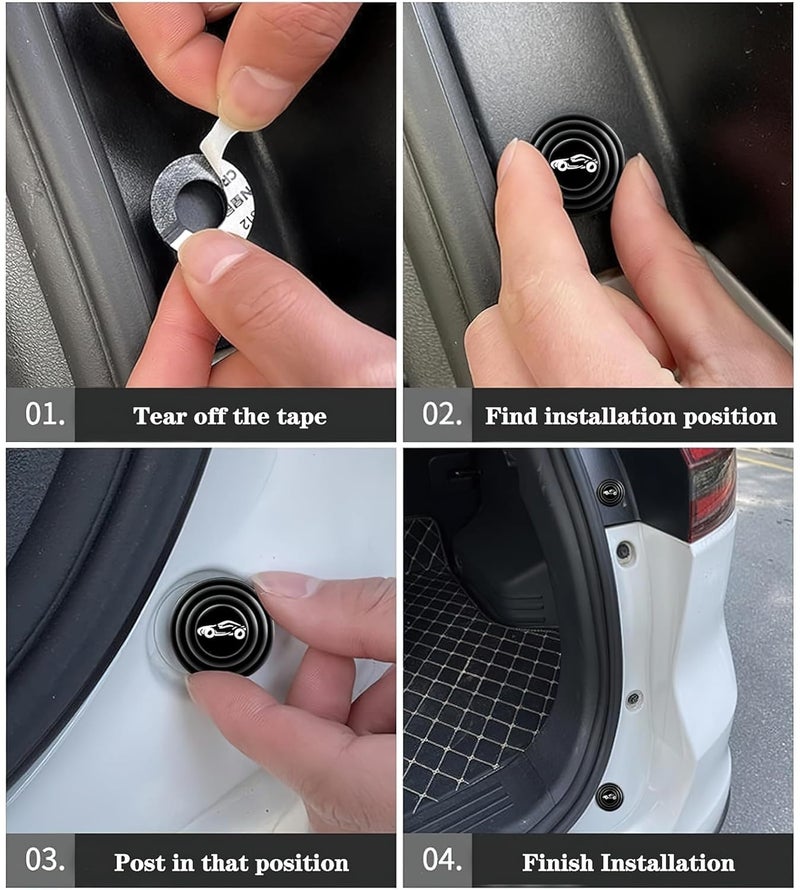 ARKZO Car Shock Absorber Door Protector Rubber Pads Guard Accessories Car Gadgets for Enhanced Door Protection Scorpio, Thar, XUV 300, 400, 700, Bolero, Marazzo, KUV 100 - Image 3