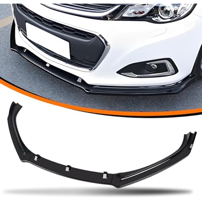Telimocy Compatible with Chevy Malibu 2013-2018 Sedan 3PCS Front Bumper Lip Front Splitter Painted Glossy Black Lower Chin Lip - Image 1