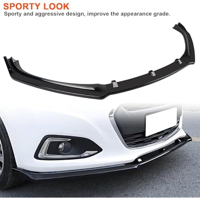 Telimocy Compatible with Chevy Malibu 2013-2018 Sedan 3PCS Front Bumper Lip Front Splitter Painted Glossy Black Lower Chin Lip - Image 3