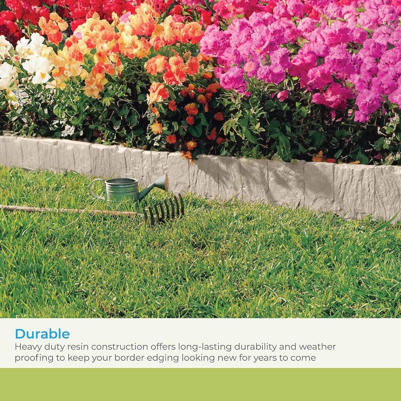 Suncast 10' Flagstone Edge Garden Border Edging - Image 4