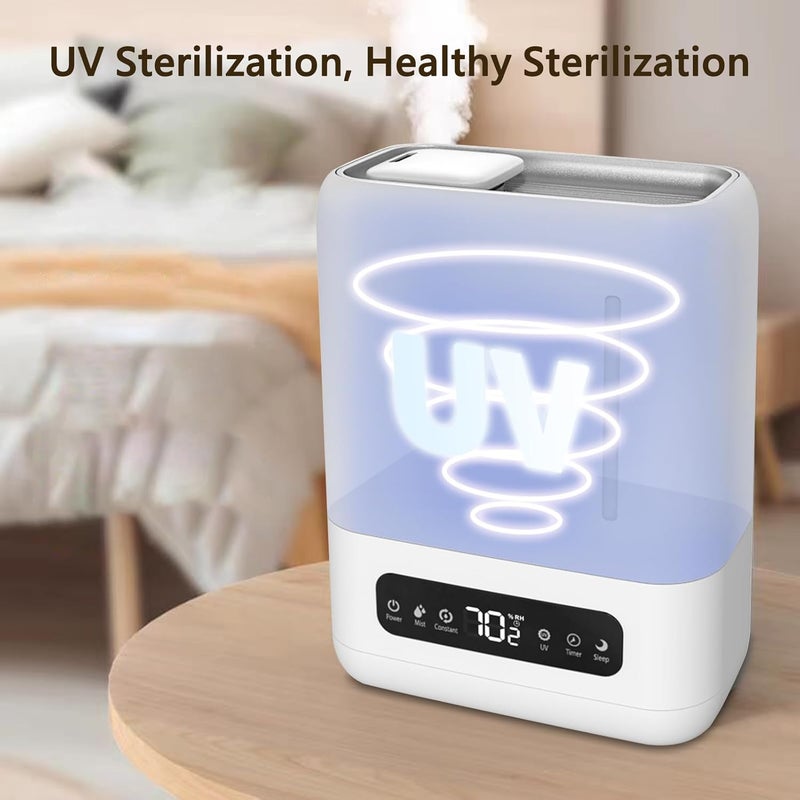 TDOO Smart Cool Mist Humidifiers, Diffuser for Essential Oils,Quiet Ultrasonic Humidifier for Bedroom Whisper with Humidistat, Timer,remote control,for Large Home,Baby Room,Easy to Clean and fill - Image 2