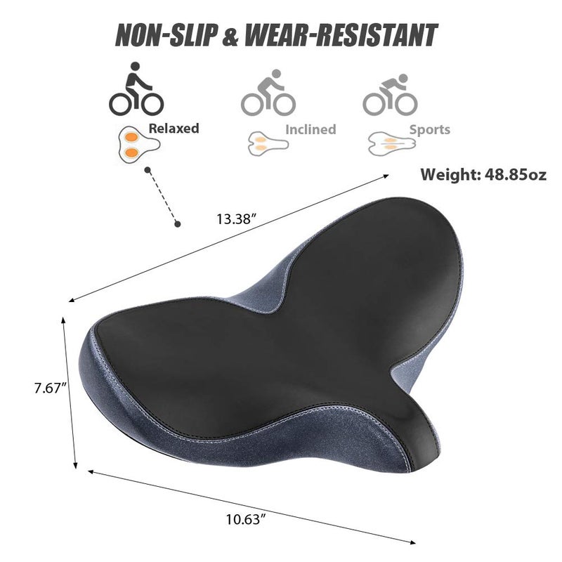 YLG Oversized Comfort Bike Seat - Memory Foam Replacement Saddle, Waterproof Universal Fit for Women and Men - Image 3