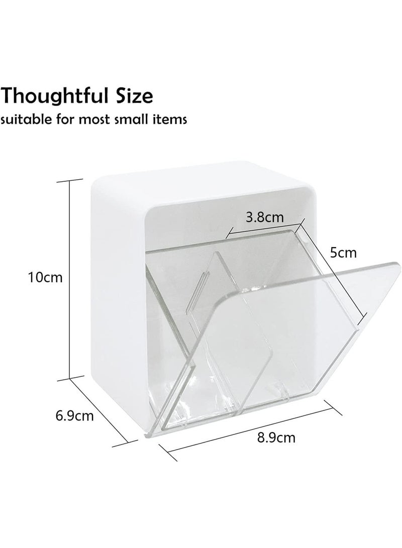 ChicAbode حامل موزع لكرة القطن, مسحة القطن, القطن مستدير الوسائد, خيوط, موزع حاوية مربع مع 2 المقصورات, حمام الغرور طاولة تخزين المنظم, أبيض - Image 2