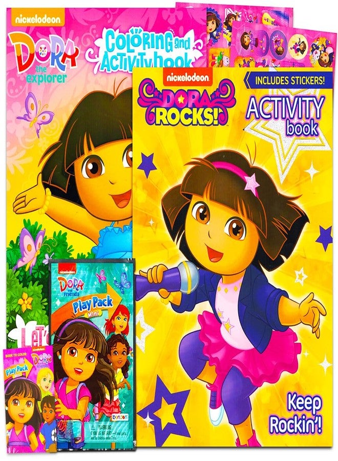 Bendon Publishing Dora the Explorer Coloring Books with Stickers Bundle (120 Pages) Dora the Explorer Party Supplies - Image 1