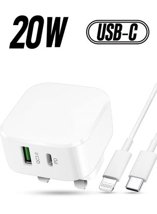 For iPhone 14 14 Pro 14 Pro Max Fast Charging USB-C PD 20W Plug Charger Cable - pzsku/Z02DF7C506D73F7C14AEFZ/45/_/1738267266/598252b8-7985-49ae-a2d4-46c9a908b99a