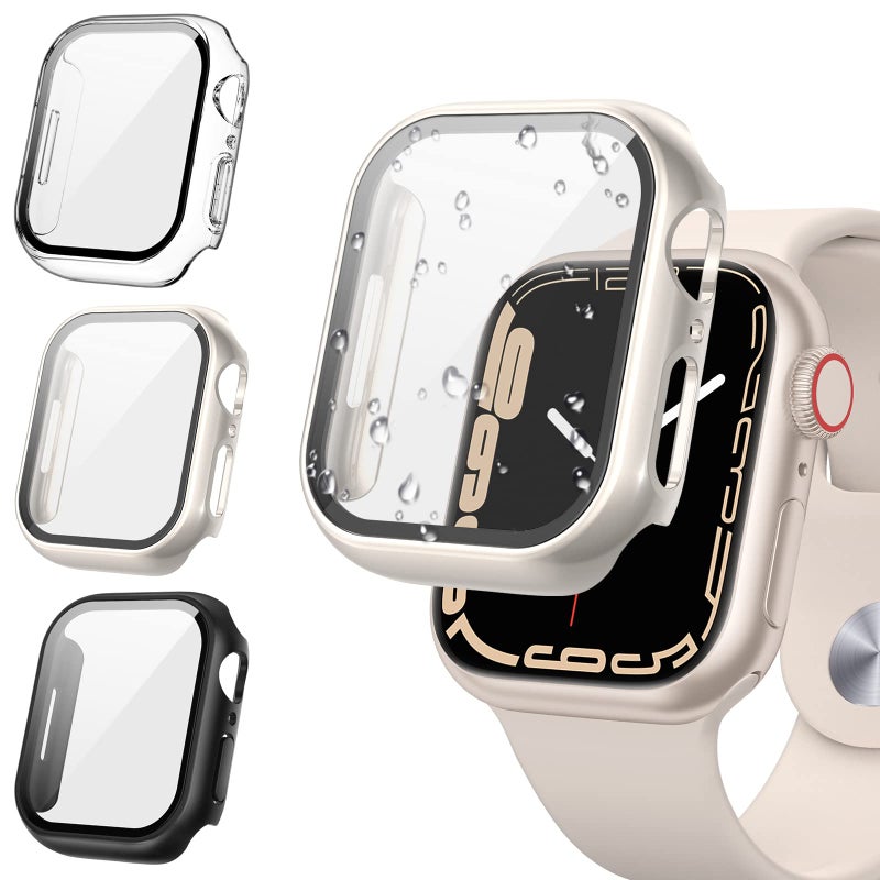 PC Screen Protector Case: 40mm 41mm 44mm Full Coverage Scratch Resistant - Precise Button Access Anti-Dust Protective Cover for Apple Watch 4th Generation Smart Watches - Image 1