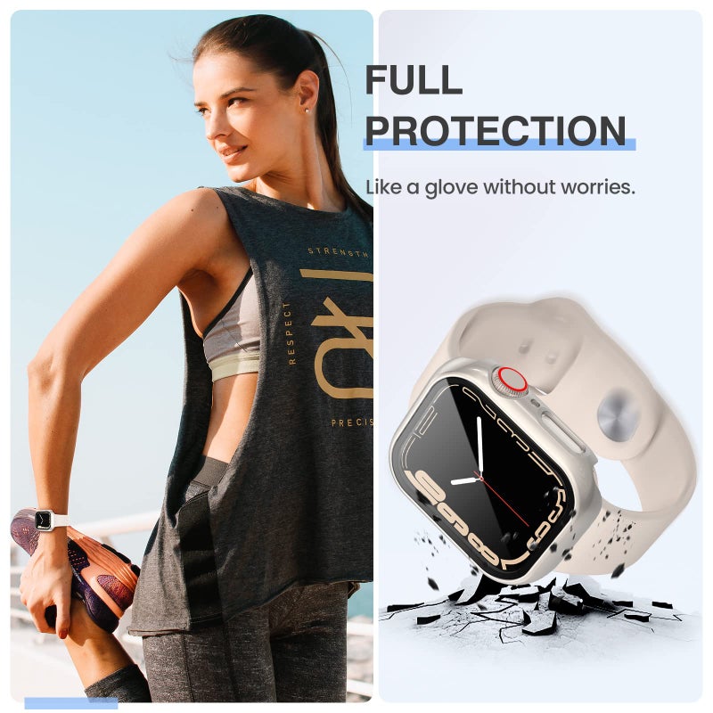 PC Screen Protector Case: 40mm 41mm 44mm Full Coverage Scratch Resistant - Precise Button Access Anti-Dust Protective Cover for Apple Watch 4th Generation Smart Watches - Image 5
