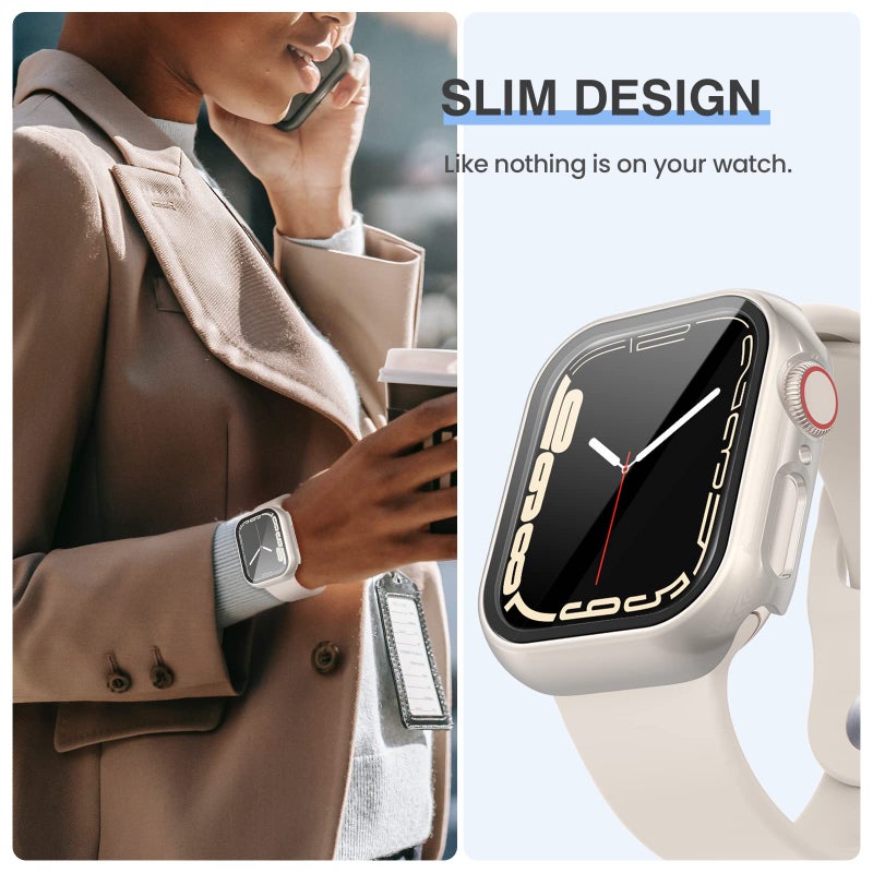 PC Screen Protector Case: 40mm 41mm 44mm Full Coverage Scratch Resistant - Precise Button Access Anti-Dust Protective Cover for Apple Watch 4th Generation Smart Watches - Image 3
