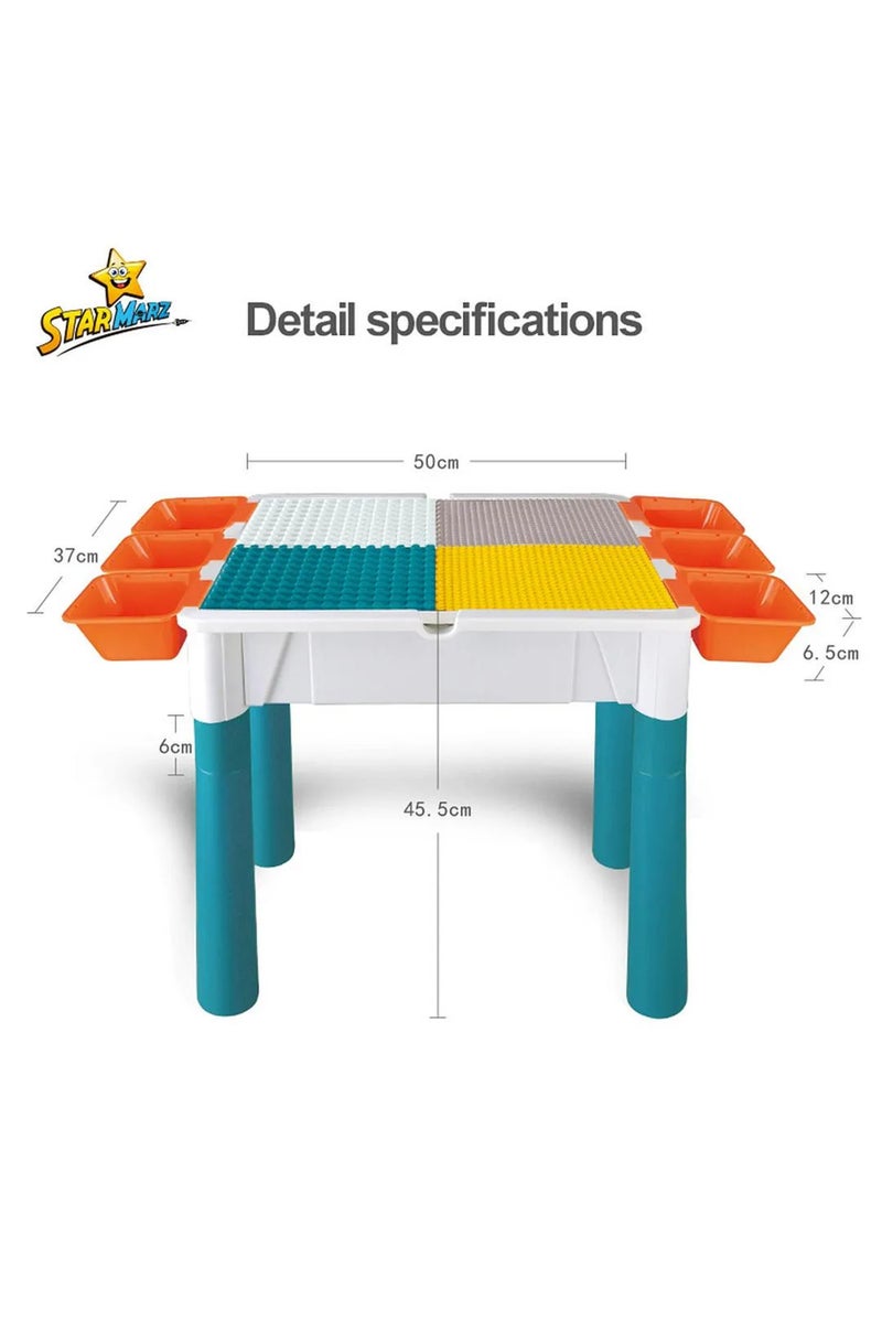 StarMarz 178-Piece Building Blocks Set With Table, Chair, Storage & Pen – Multicolor - Image 1