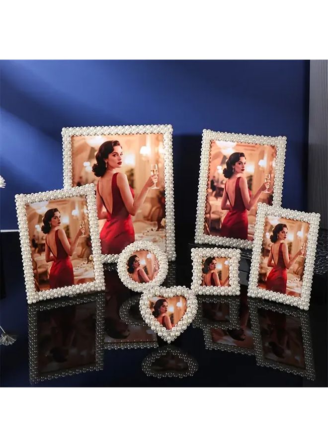إطار صور كلاسيكي من اللؤلؤ X1012 33 تصميم أوروبي أنيق بأسلوب بسيط لديكور الطاولة مع لمسات فاخرة من اللؤلؤ - Image 1