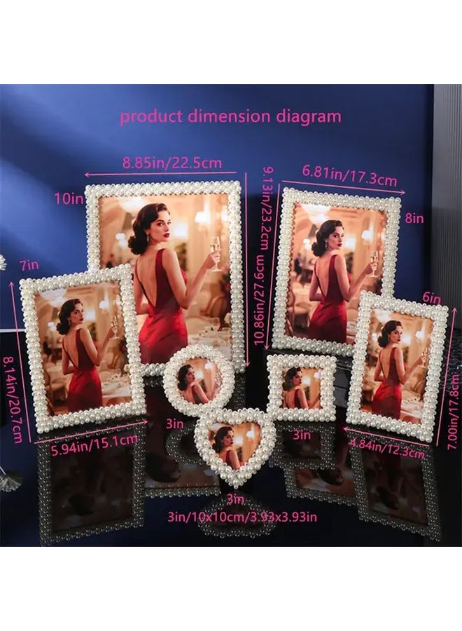 إطار صور كلاسيكي من اللؤلؤ X1012 33 تصميم أوروبي أنيق بأسلوب بسيط لديكور الطاولة مع لمسات فاخرة من اللؤلؤ - Image 3