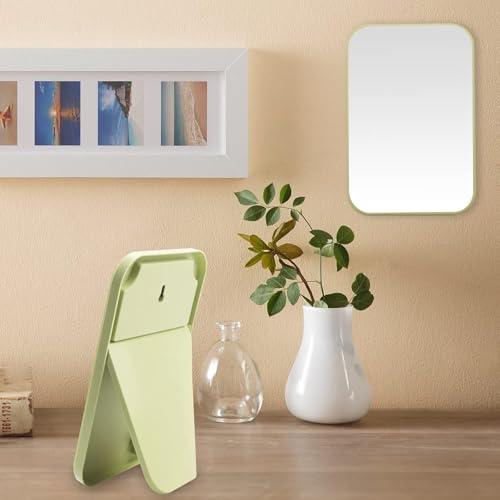 DVHOK 8-Inch Desktop Makeup Mirror, Portable Princess Mirror,Table Desk Wall Hanging Dual-Purpose Square Mirror Green - Image 4
