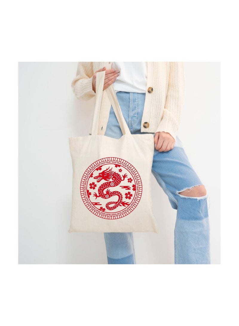 PRINTSHOP4ME Chinese Zodiac Symbols Cotton Bag-Eco-Friendly Canvas Cotton Tote Bag With Printed For Women-Reusable  Bag,Party Gift Idea,Cotton Gift Bag-Perfect For School,Office - Image 3