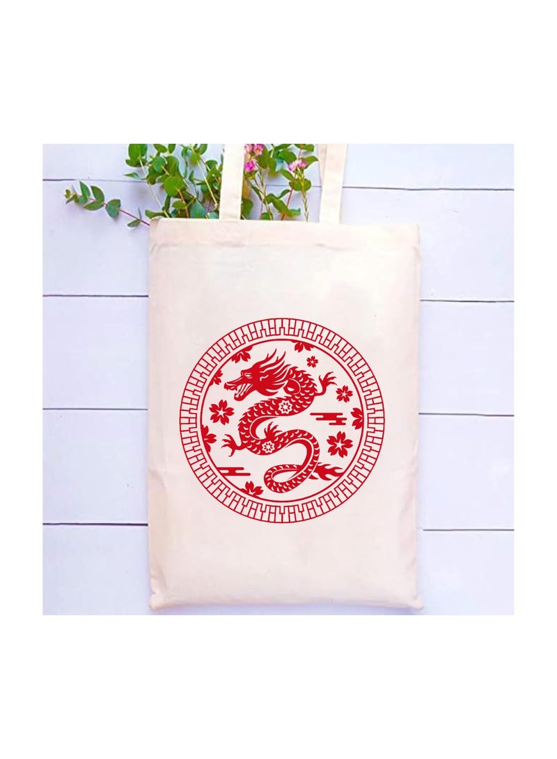 PRINTSHOP4ME Chinese Zodiac Symbols Cotton Bag-Eco-Friendly Canvas Cotton Tote Bag With Printed For Women-Reusable  Bag,Party Gift Idea,Cotton Gift Bag-Perfect For School,Office - Image 5