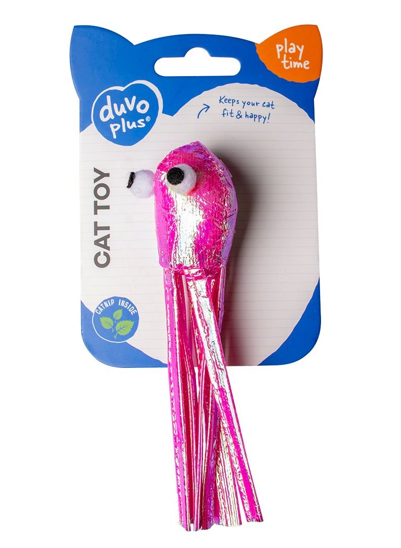 duvo Plus Blinky Octopus With Elastic Purple Cat Toy 16,5x7x3cm - Image 2