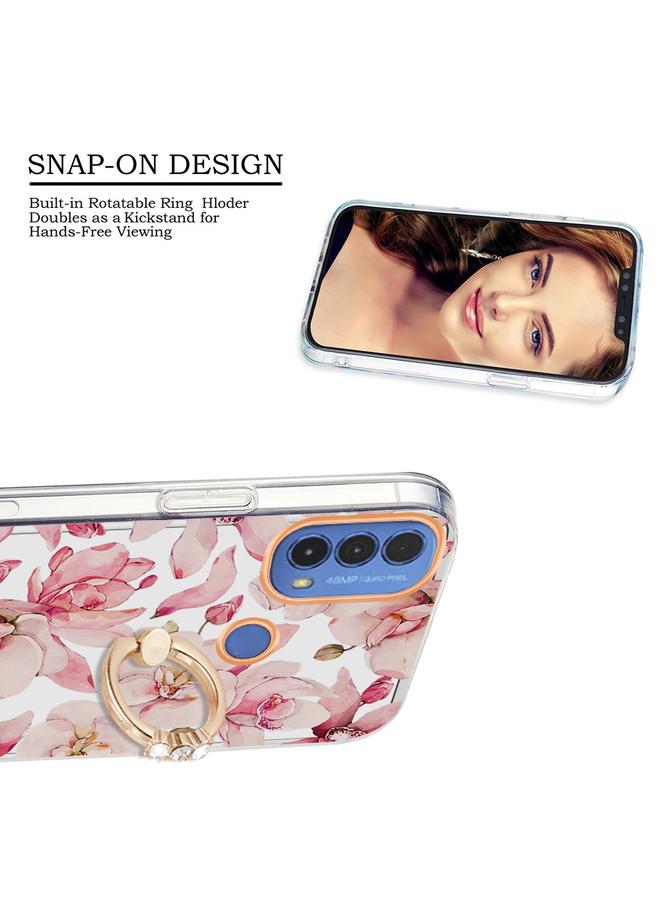 اس-توب جراب لهاتف Motorola Moto E20 / E30 / E40 جراب هاتف TPU بحلقة زهور IMD - Image 3