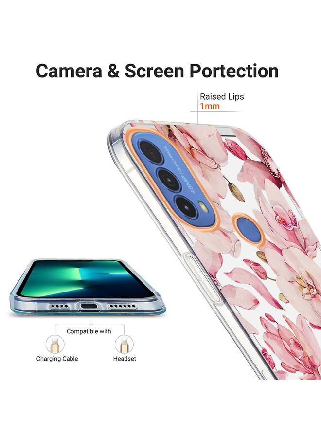 اس-توب جراب لهاتف Motorola Moto E20 / E30 / E40 جراب هاتف TPU بحلقة زهور IMD - Image 4