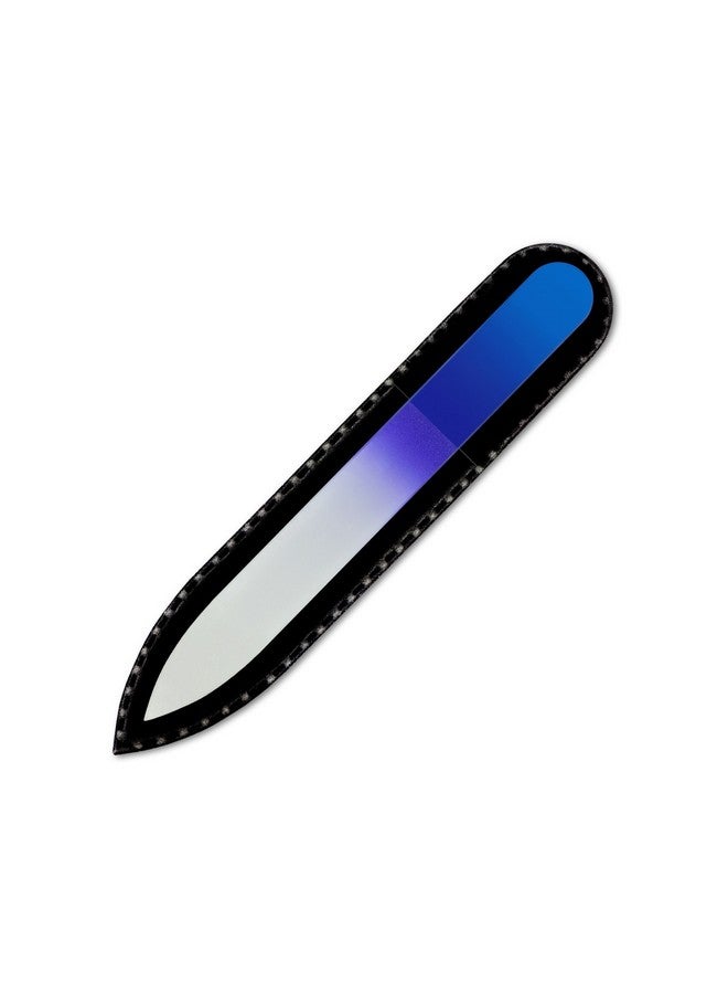 Mont Bleu Rainbow Crystal Nail File In Black Pouch - Small/Purse Size - Czech Tempered Glass - Handmade In Bohemia (Czech Republic) - Image 1