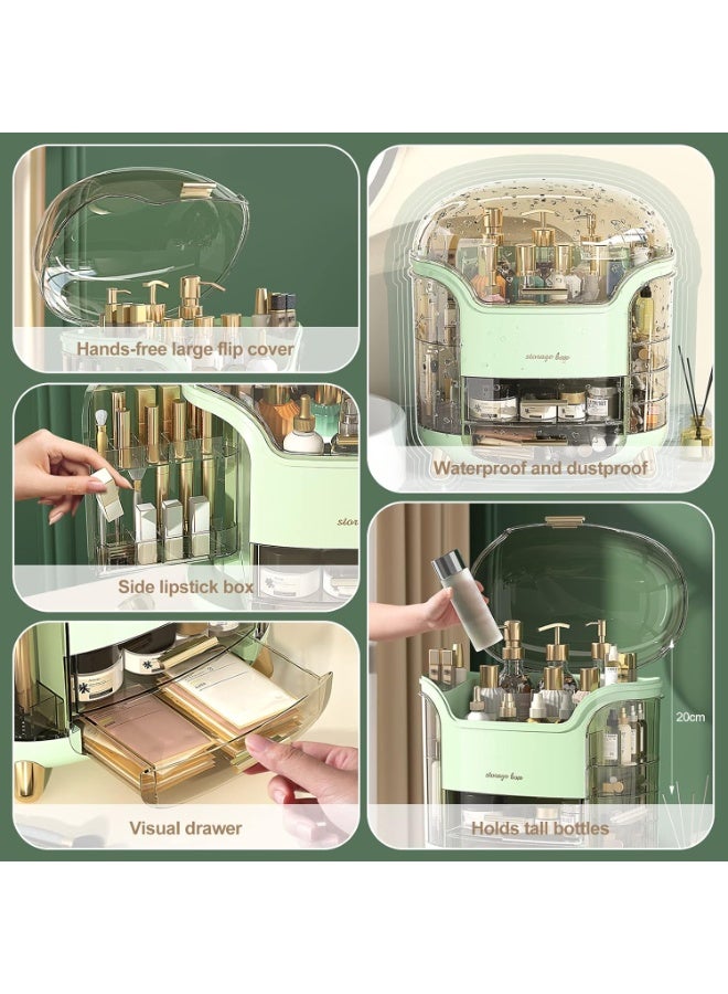 Large Makeup Storage Organizer for Skincare and Cosmetics with Lipstick Lid and Clear Cover Makeup Box for Bedroom, Vanity, Bathroom - by Cozy Acrylic - Image 2