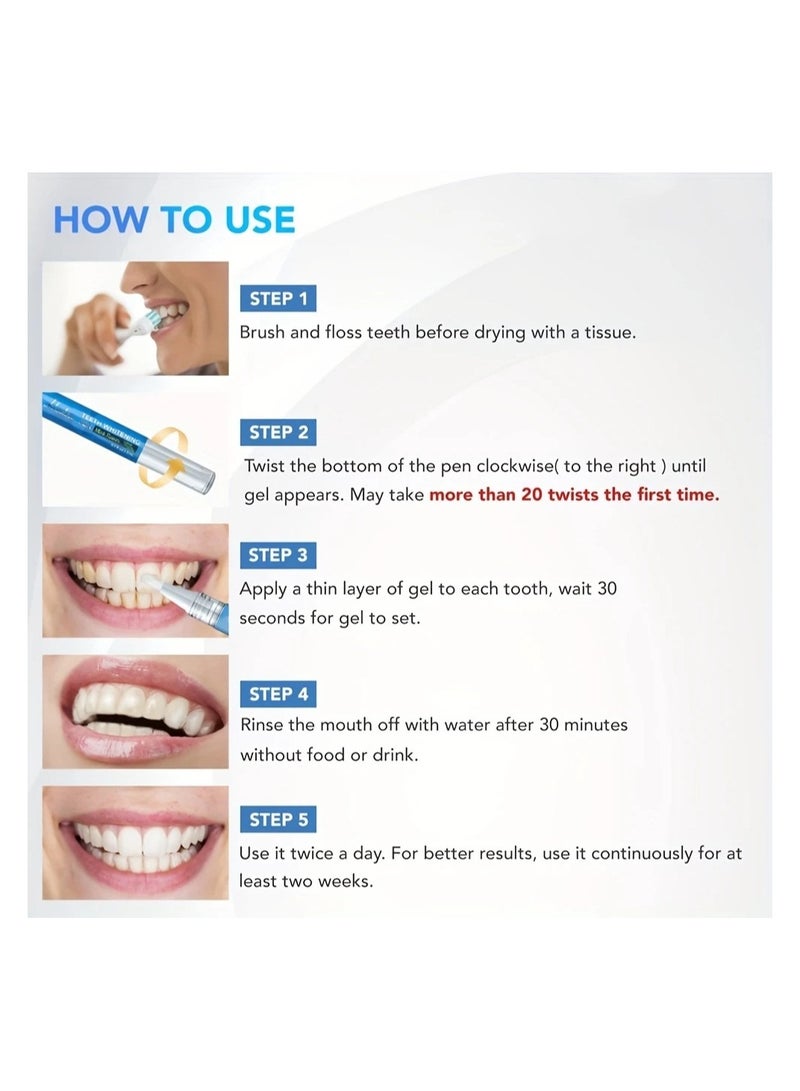 HEDVA WHITENING TEETH 4pcs, 3Ml/0.1Fl Oz Mint Flavor Teeth Whitening Gel Pen, Bright White Teeth Whitening Pen, Portable And Easy to Use Teeth Whitening Pen - Image 2