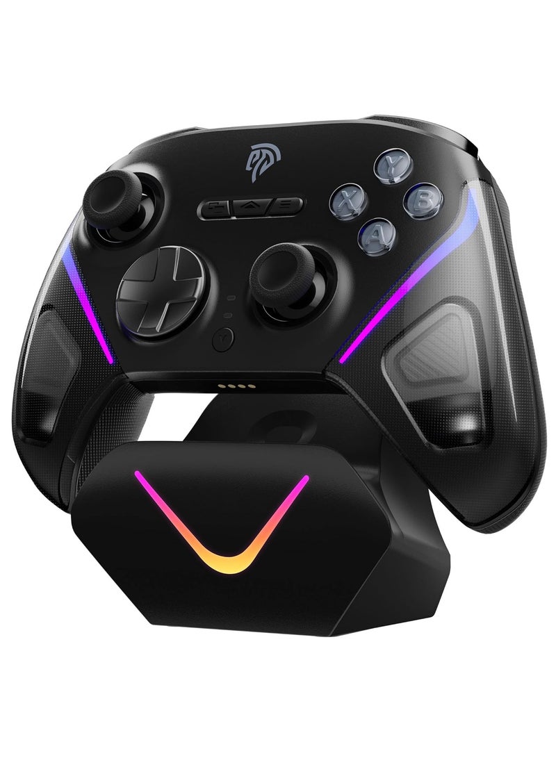 general Professional Gamepad EasySMX D10 Wireless Gaming Controller for PC/Steam/iPhone/Android/Switch with TMR Joysticks Dual-Mode Triggers Mechanical Keys 1000Hz Polling, RGB Lights 1000mAh Battery with Intelligent Charging Dock - Image 1