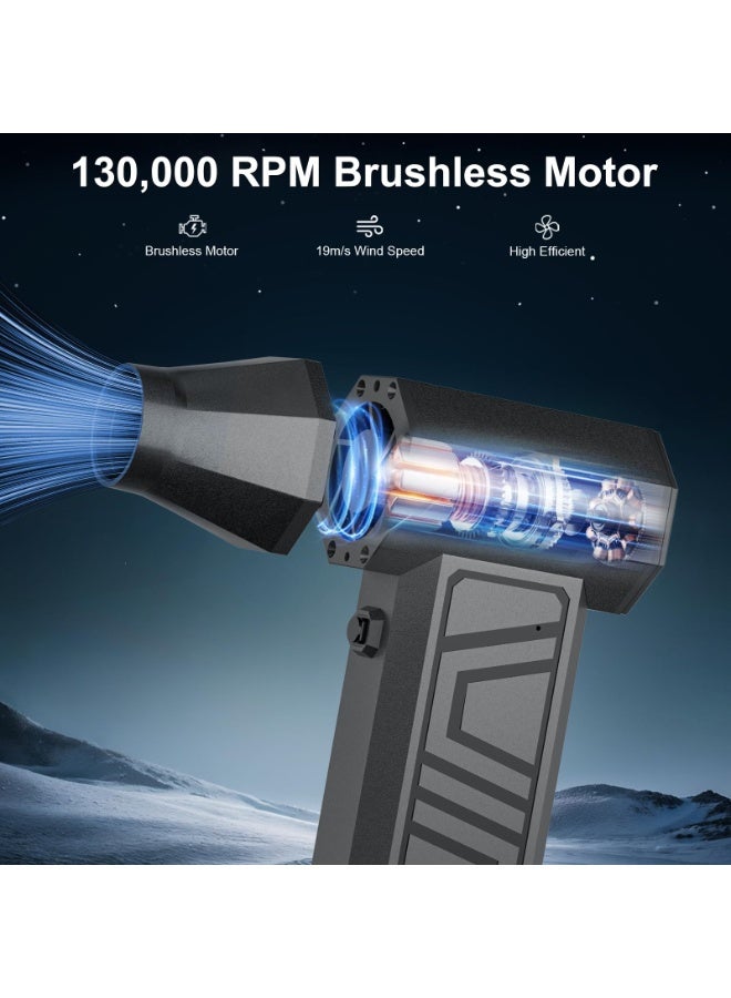 مروحة X3 Mini Turbo Jet Fan – محرك بدون فرش بسرعة 130,000 دورة في الدقيقة، منفضة هواء محمولة عالية الطاقة، ومنفاخ توربو صناعي للسيارات وأجهزة الكمبيوتر والتنظيف الخارجي - Image 4
