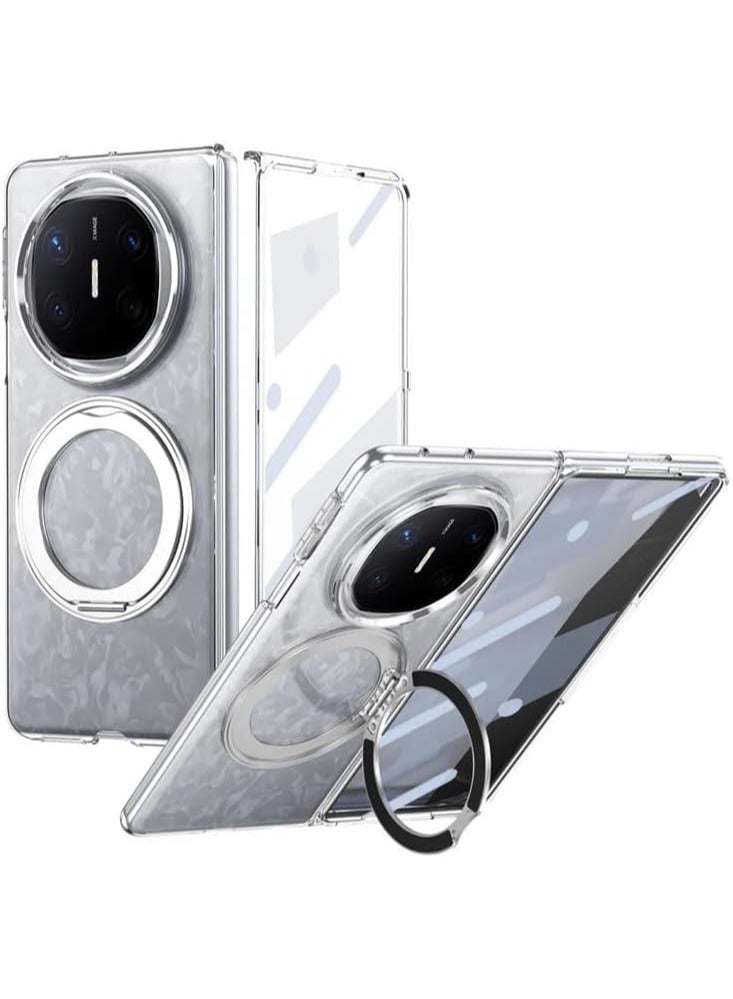 عام غطاء مغناطيسي متوافق مع هواوي ميت X6 - بحامل مغناطيسي دوّار 360° وغطاء واقي للشاشة، مع تصميم شفاف مضاد للصدمات - Image 1