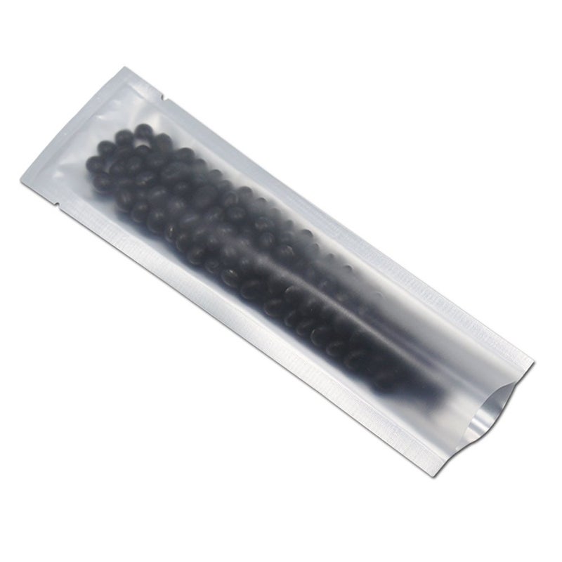 PABCK 100 Pcs 2.1x7.08 inch (Inside Size 1.77x6.69 inch) Clear Front Vacuum Heat Sealable Pure Mylar Foil Bag for Travel Shampoo Skincare Packaging Candy Coffee Powder Food Storage Aluminum Package - Image 1