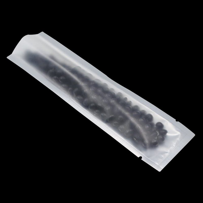 PABCK 100 Pcs 2.1x7.08 inch (Inside Size 1.77x6.69 inch) Clear Front Vacuum Heat Sealable Pure Mylar Foil Bag for Travel Shampoo Skincare Packaging Candy Coffee Powder Food Storage Aluminum Package - Image 3