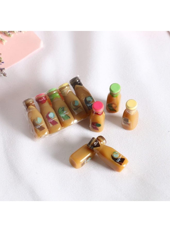 SXFSE Dollhouse Decoration Accessories, 1:12 Dollhouse Ornament 5 Pcs Mini Bottled Coffee Drink Set - Image 2