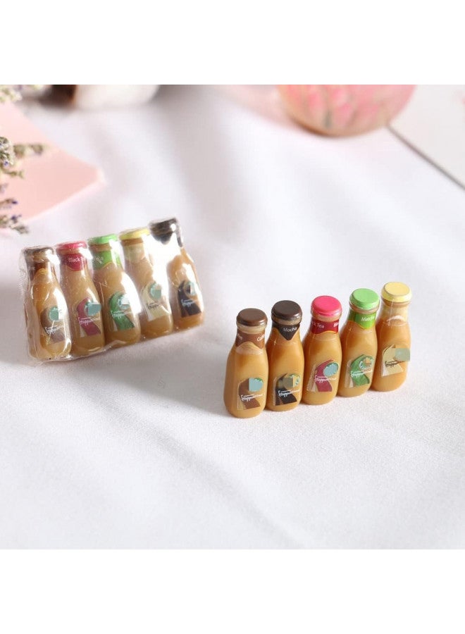SXFSE Dollhouse Decoration Accessories, 1:12 Dollhouse Ornament 5 Pcs Mini Bottled Coffee Drink Set - Image 3