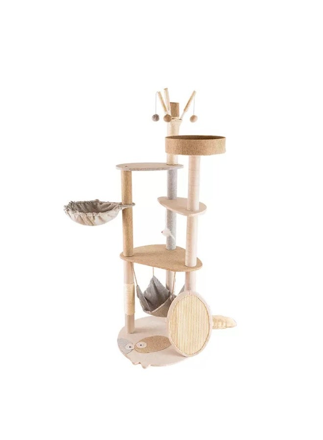 Generic Cat climbing frame integrated large cat cat shelf cat tree cat jumping platform sisal cat tower  - Image 1