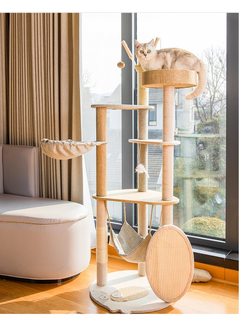 Generic Cat climbing frame integrated large cat cat shelf cat tree cat jumping platform sisal cat tower  - Image 3