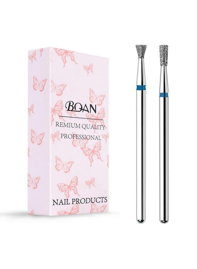 BQAN 2Pcs Nail Drill Bits Diamond Cuticle Removal Bit For Acrylic Nails Manicure Nail Prep And Nail Gel Polish Remover, 3/32" Shank -Silver Flat Conical- - Image 1