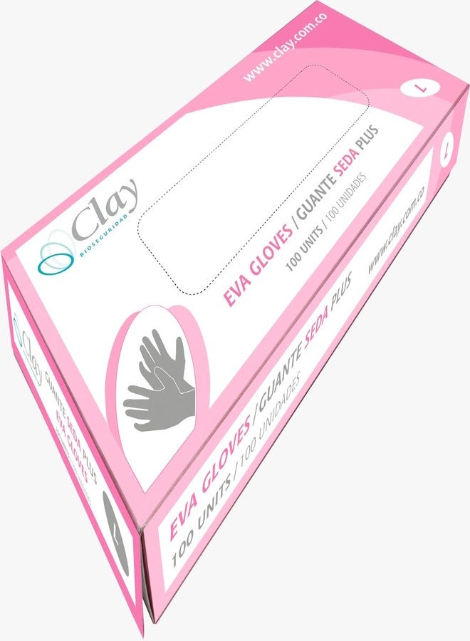 كلاي قفازات CLAY EVA، معدات وقاية متعددة الاستخدامات للاستخدامات الصناعية، ومناولة الأغذية، وغيرها - 100 وحدة، مقاس L - Image 2