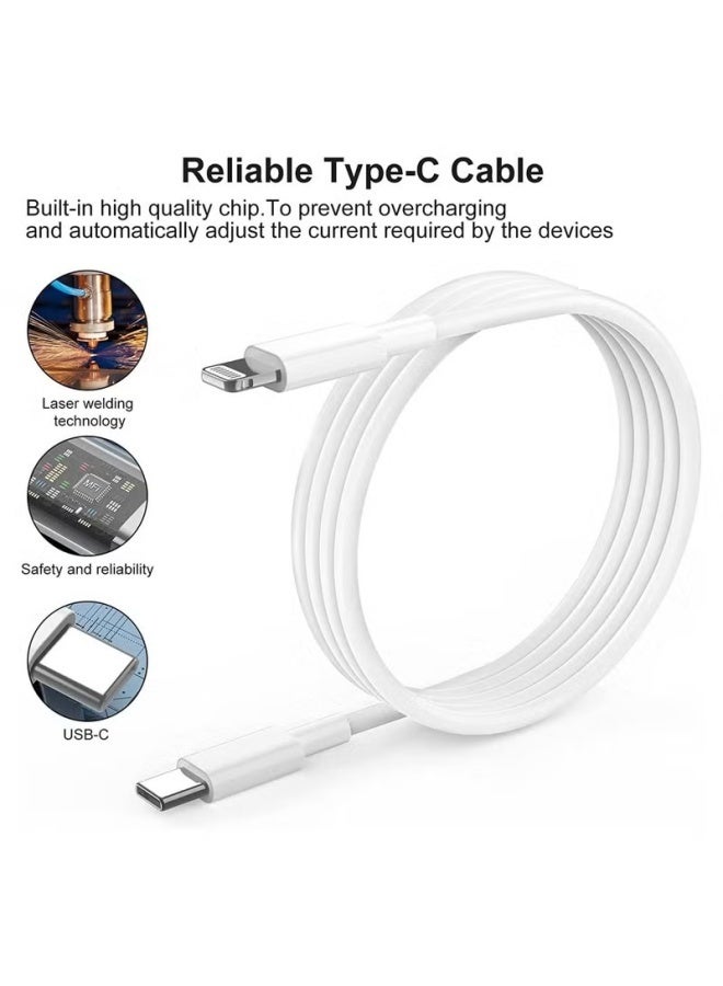 YINPAGE 20W PD Wall Charger Set, 2M USB-C to Lightning Fast Charging Cable Compatible with iPhone 14,13,12,11,XR,X, iPad SE - Image 5