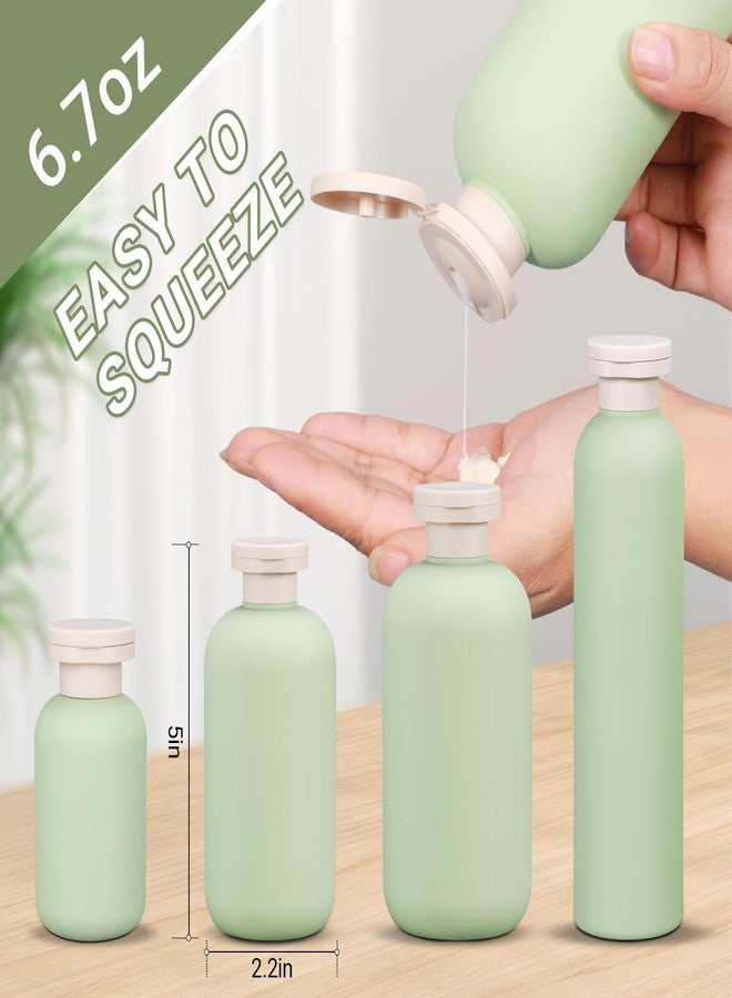 ASEVAT 6.7 oz/3 Pcs Plastic Empty Squeeze Bottles, Travel Shampoo and Conditioner Bottles for Creams, Lotion, Leak-proof Travel Bottle - Image 2