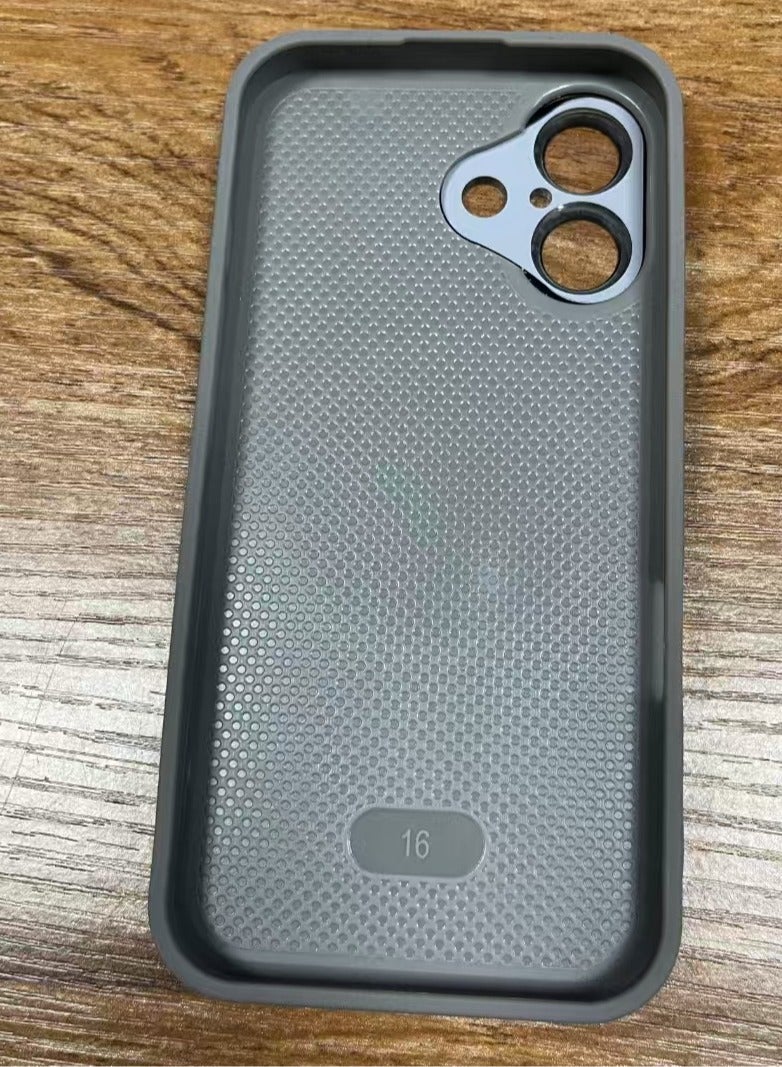 IPhone 16 magnetic matte phone case, luxurious cover coating, non stick fingerprint，gradient flowing phoenix tail pattern lens protective case (gray) - Image 4