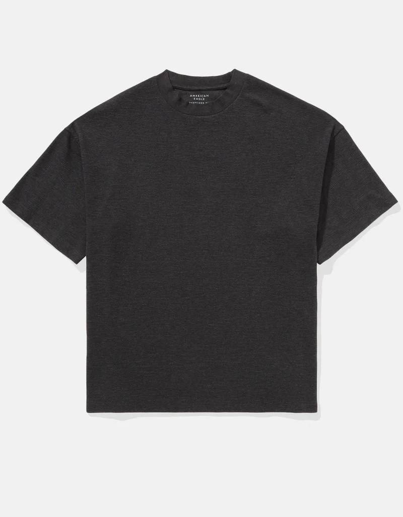 American Eagle  AE Oversized Textured T-Shirt for Men | Best Price UAE