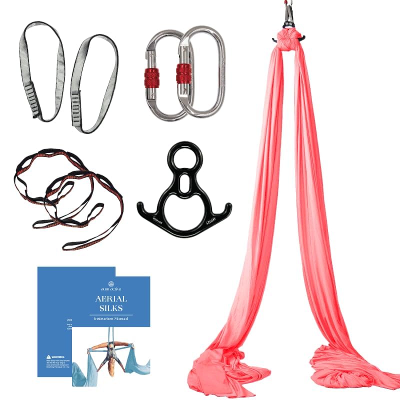 Aum Active Aerial Silks Starter Kit - Durable 9 Yards of Aerial Yoga Hammock with Hardware & Guide - Aerial Swing for Acrobatic Flying Yoga & All Levels (Aerial Rigging Point Up to 13ft) - Image 2