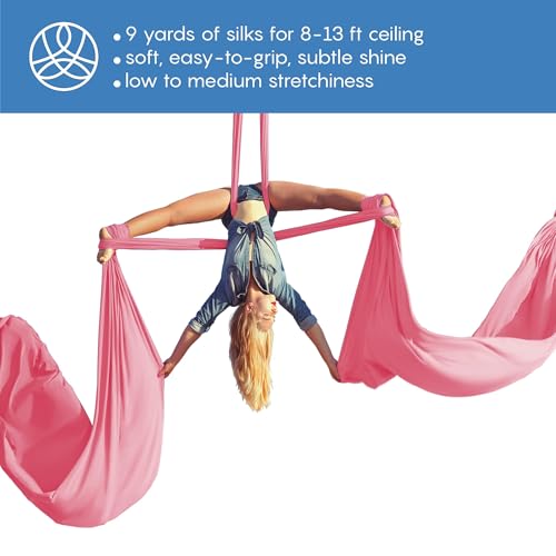Aum Active Aerial Silks Starter Kit - Durable 9 Yards of Aerial Yoga Hammock with Hardware & Guide - Aerial Swing for Acrobatic Flying Yoga & All Levels (Aerial Rigging Point Up to 13ft) - Image 3
