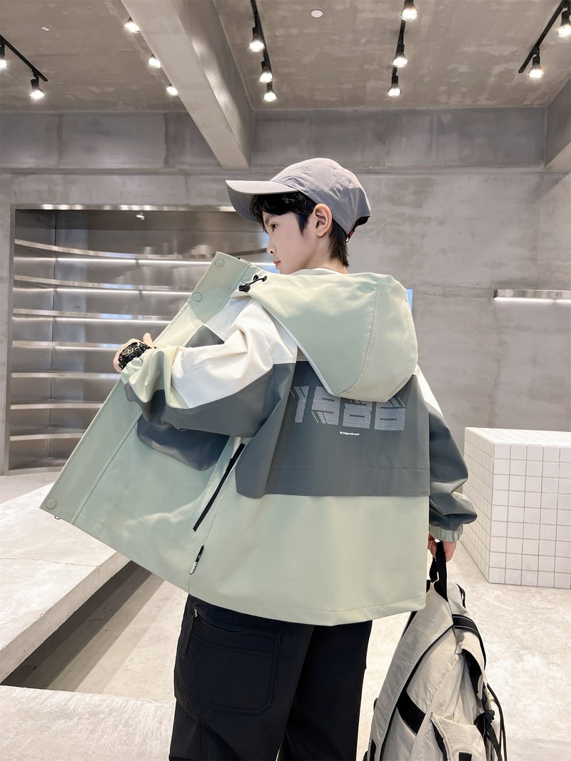 Boys' Rush Clothes Spring Coat Big Children'S Handsome Fashionable Boys Spring Clothes - Image 5