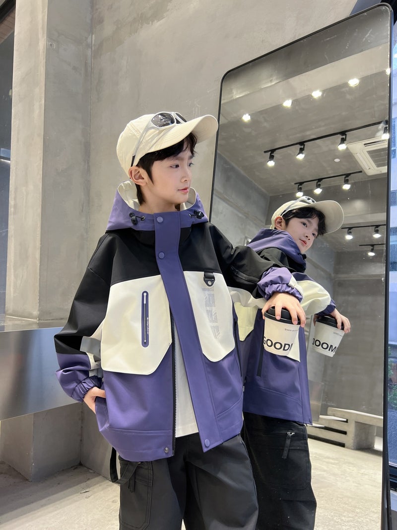 Boys' Rush Clothes Spring Coat Big Children'S Handsome Fashionable Boys Spring Clothes - Image 2