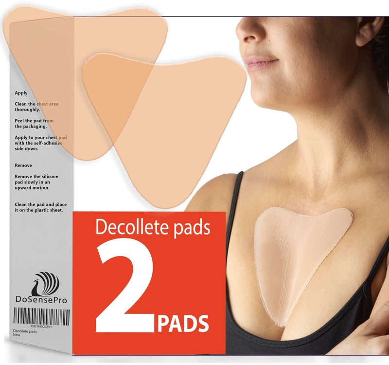 DoSensePro Reusable Silicone Chest Wrinkle Patches â€“ Set of 2 Decollete Pads to Prevent Cleavage & Side-Sleep Lines - Image 1