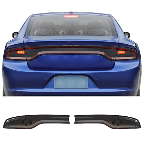 JWWY Taillight Tailllamp Tail Light Tail Lamp Protection Covers Trim Fit for 2015-2024+ Dodge Charger Exterior Accessories Smoked Black 4pcs(Blackened) - Image 1