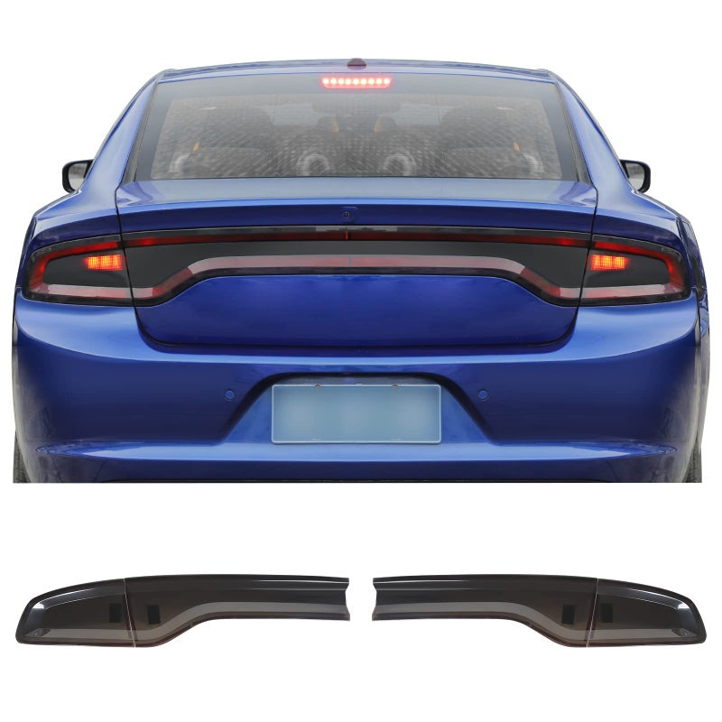 JWWY Taillight Tailllamp Tail Light Tail Lamp Protection Covers Trim Fit for 2015-2024+ Dodge Charger Exterior Accessories Smoked Black 4pcs(Blackened) - Image 5