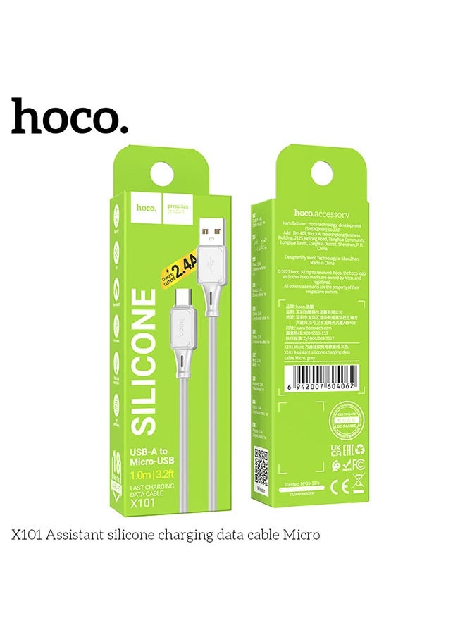 X101 Assistant, USB to Micro-USB charging data cable Grey