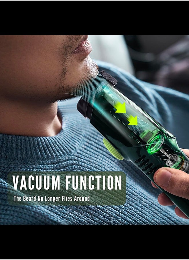 LAC - Men's Cordless Vacuum Beard Trimmer - 20 Adjustable Length Settings, Mustache & Facial Hair Grooming, Rechargeable, Waterproof - Image 1