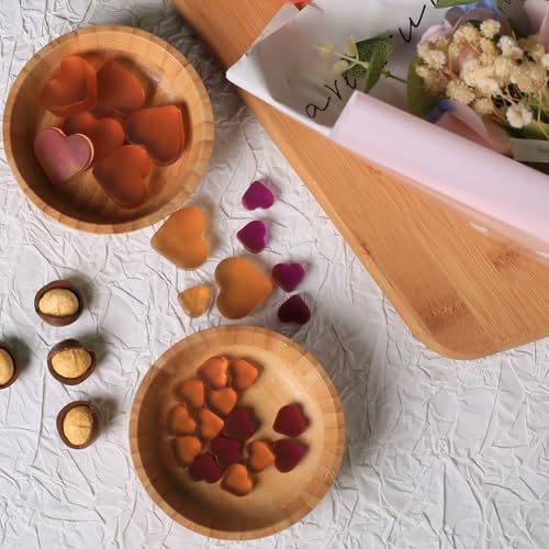 ZTHapwa Small Bamboo Wooden Bowls Set of 2, Round Shallow Serving Bowls for Charcuterie/Fruit/Candy, 4 Inch Handmade Dipping Dishes for Spice/Salsa/Tomato Sauce - Image 5