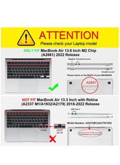 Generic Snap On Laptop Case Cover Compatible with MacBook Air 13.6 inch 2022 Release A2681 M2 Chip w/Liquid Retina Display Touch ID Protective Plastic Hard Shell Case Cover (Crystal Clear)  - Image 2